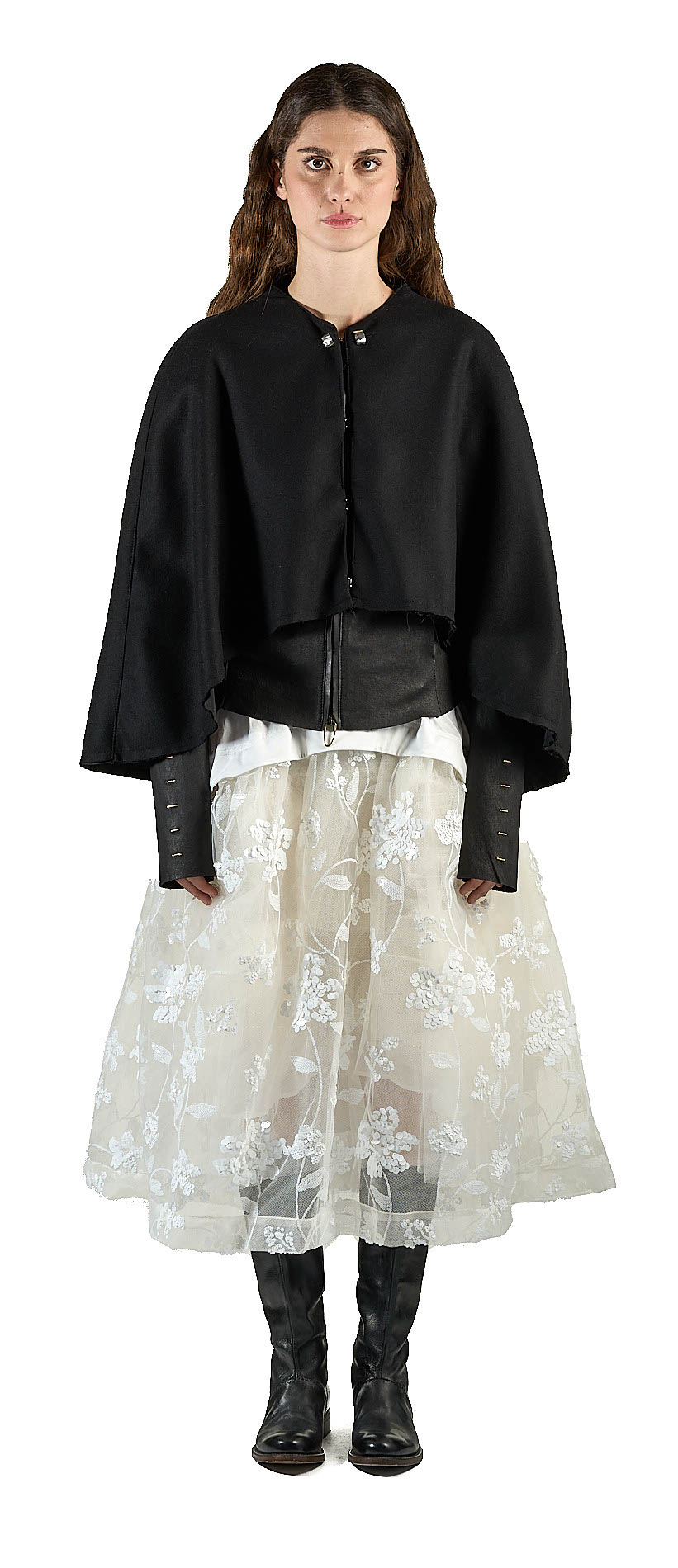 DANIELE BASTA LEATHER AND SILVER JACKET